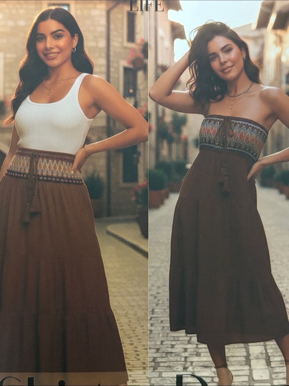 Love is for Eternity Brown Skirt Dress NWT Size Large